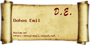Dohos Emil névjegykártya