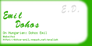emil dohos business card